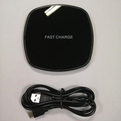 10W Tempered glass wireless charger with led light, universal QI wireless charging fast charger pad for mobile phone